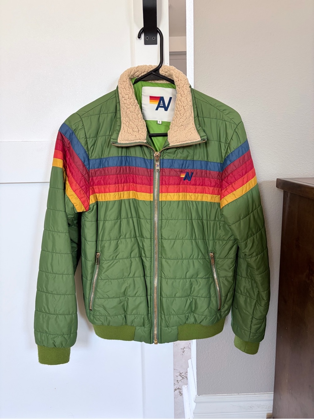 AV Nation 5-Stripe Green Jacket (Worn 2x) 🏂